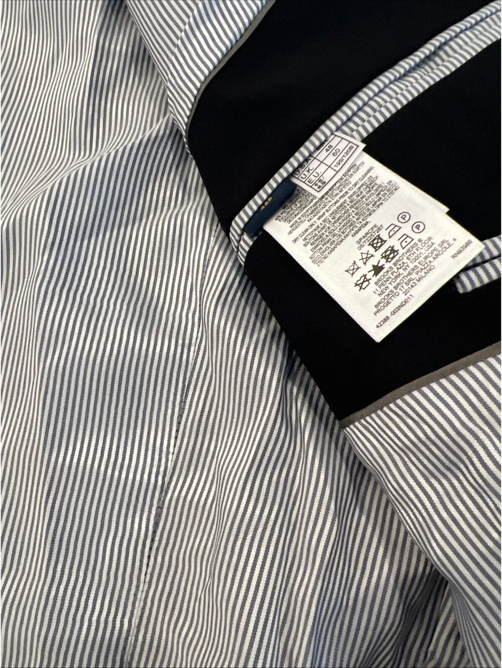 $498 NWT Brooks Brothers Explorer Classic Suit Jacket Black Mens 48R